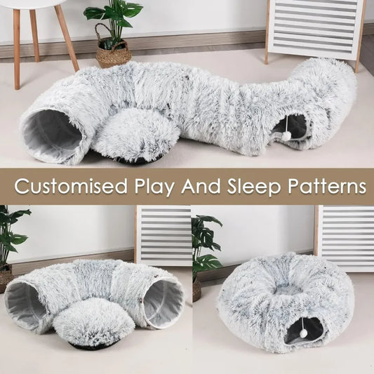 2 In 1 Round Tunnel Cat Beds